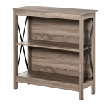 HOMCOM 2-Tier Bookcase Display Shelf Unit w/ Steel Bar Home Furniture Novel Organisation Reading Study Office Bedroom Brown