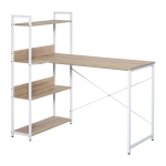 HOMCOM Computer Desk w/ Bookshelf L-Shaped Wood Corner Table Desk Workstation Gaming PC Gaming Laptop Desk Home Office Study Small Space(c-3)