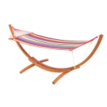 Outsunny Double Outdoor Patio Cotton Hammock Swing Bed with Pillow, 188 x 140 cm, Green(c-7)