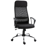 Vinsetto Office Chair Linen Mesh Fabric High-Back Swivel Computer Desk Chair Home Study Rocker with Wheels, Grey(c-2)