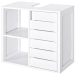 Kleankin Vanity Cabinet Under Sink Storage Bathroom Space Saver Organizer White