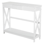 HOMCOM Wooden Console Table with 1 Drawer and 1 Storage Shelf for Living Room Entryway, 100cm x 30cm x 81cm, White