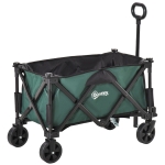 Outsunny Folding Wagon Garten Cart Collapsible Camping Trolley Steel Frame Oxford Fabric(c-3)