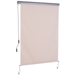 Outsunny Window Roller Blind Home Roll Up Blackout Sun Shade Quality Cover Cream White