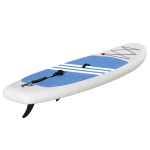 HOMCOM Inflatable Stand Up Paddle Board with Durable Accessories SUP Carry Bag Non-Slip Deck Adj Paddle Pump Leash for Adults Kids Blue and White