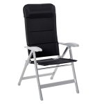 Outsunny Patio Folding Dining Chair w/ Adjustable Back & Armrest Portable for Camping Garden Pool Beach Deck Black