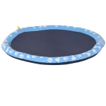 PawHut 150cm Splash Pad Sprinkler for Pets Dog Bath Pool Water Game Mat Toy Non-slip Outdoor Backyard Blue