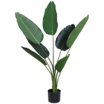 OUTSUNNY Artificial Traveller's Palm Tree Decorative Plant 7 Leaves w/ Nursery Pot Home Décor