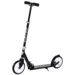 HOMCOM Teens Adult Kick Scooter Foldable Adjustable Aluminum Ride On Toy 2 Big Wheels For 14+ Black