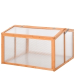 Outsunny Garden Polycarbonate Cold Frame Greenhouse Grow House Flower Vegetable Plants w/ Shelves, Lockable Door, 62 x 63 x 82cm, Orange(c-1)