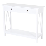 HOMCOM Console Desk Industrial Table W/ Drawer Bottom Shelf Living Room, Entryway, Bedroom White