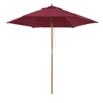 Outsunny 2.5m Wood Wooden Garden Parasol Sun Shade Patio Outdoor Umbrella Canopy New(Red Wine)