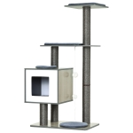 PawHut 120cm Multi-level Cat Tree Kittens Activity Tower with Scratching Posts Pet Play House Furniture, Grey