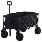 Outsunny Folding Wagon Garten Cart Collapsible Camping Trolley Steel Frame Oxford Fabric(c-2)