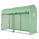 Outsunny Garden Plant Tomato Growth Greenhouse W/ Double Doors & 4 Windows PE Cover Steel Frame Green, 3L x 1W x 2H (m)