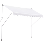 Outsunny 300 x 150cm Patio Adjustable Awning Floor- to-ceiling Retractable Shade,UV Protective - White