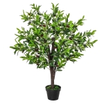Outsunny Artificial Olive Tree Decorative Plant with Nursery Pot, Fake Plant for Indoor Outdoor Décor, 120cm