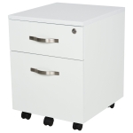 HOMCOM Modern Simple Design File Cabinet 2 Drawers 5 Caster Wheels with Lock Letter/A4 File Space Saving White