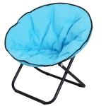 Outsunny Garden Folding Portable Padded Saucer Moon Chair Padded Round Outdoor Camping Travel Fishing Seat Blue