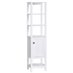 HOMCOM Freestanding Bathroom Tall Storage Cabinet Organizer Tower with Shelves & Compact Design, White
