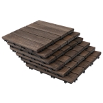 Outsunny 27 Pcs Floor Tiles Interlocking Solid Wood DIY Deck Tiles Indoor Outdoor Flooring