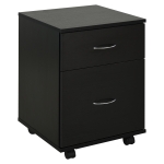 HOMCOM Mobile Wooden 2 Drawers Cabinet Bedside Table Storage Box with Wheels (Oak)