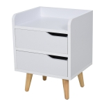 HOMCOM Wooden Accent End Table with 2 Drawers Bedside Desk Night Stand with Legs, Home Furniture