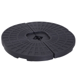 Outsunny 4 PCs Portable Round Parasol Base Umbrella Cross Stand Weights Holder Sand or Water Filled Outdoor Garden Patio