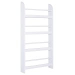 HOMCOM Wood Wall/Standing Magazine Holders Book Rack Shelf 4 Tiers Space Saving Design Water Resist Home Office Decoration