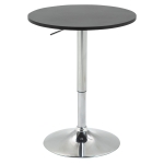HOMCOM Modern Height Adjustable Counter Bar Table with Round Tabletop and Metal Base, Pub Desk for Living Room, Kitchen, Black