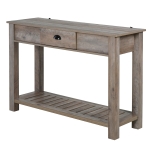 HOMCOM Console Table American Pastoral Desk with Drawer Bottom Shelf Living Room, Entryway, Bedroom Grey