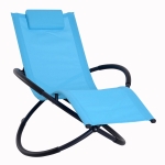 Outsunny Sedia a Dondolo Moderna in Textilene, Blu, 154x80x84cm