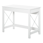 HOMCOM Rectangle Laptop Table Minimalist Style Home Office Computer Desk Writing Workstation, White Wood Grain