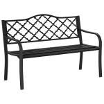 Outsunny Garden Bench Porch Chair Outdoor Park Loveseat Steel Black Patio(c-4)