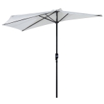 Outsunny 3(m) Round Parasol 8 Steel Ribs Construction Garden Outdoor Umbrella w Zink Alloy Crank & Tilt Function Cream(c-1)