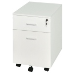 Vinsetto 2 Drawer Filing Cabinet Home Office Mobile File Storage Organizer with 5 Castors, White