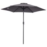 Outsunny 2.7M Patio Tilt Umbrella Sun Parasol Outdoor Garden Sun Shade Aluminium Frame with Crank(Grey)