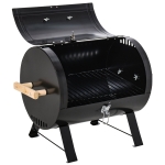Outsunny 20" Metal Portable Outdoor Tabletop Charcoal Barbecue Grill Picnic with wooden Handle