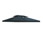 Outsunny 3x4m Gazebo Replacement Roof Canopy 2 Tier Top UV Cover Garden Patio Outdoor Sun Awning Shelters Light Grey (TOP ONLY)(c-1)