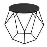 Homcom Tavolino Geometrico di Design in Acciaio, Nero, 54x54x44cm