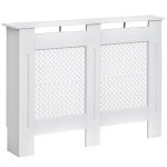 Homcom Copritermosifone in Legno a Griglia Bianco, 111.5x82x19cm