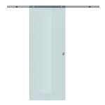 Homcom Porta Scorrevole in Vetro Smerigliato e Binario in Alluminio, 77.5x205cm
