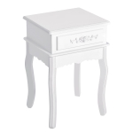 HomCom Comodino con Cassetto in Legno, Bianco, 40x35x60cm