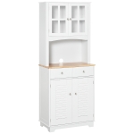 HOMCOM Credenza Alta per Cucina Mobile Buffet in Legno Bianco