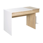 Homcom Scrivania moderna Salvaspazio con Piano Sollevabile in Legno, Bianco, 120x60x74cm