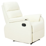 Homcom Poltrona Relax Reclinabile Manuale in Similpelle, Crema, 75x92x99cm