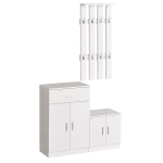Homcom Mobile per Ingresso con Scarpiera e Appendiabiti in Legno Bianco, 100x32x187cm