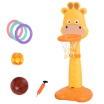 Homcom Centro Attività per Bambini a Forma di Giraffa con Canestro e Accessori Arancione
