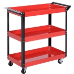 Durhand Carrello da Officina Portautensili 3 Ripiani, Rosso, 70x35x75.5cm