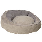 PawHut Cuccia per Cani e Gatti Imbottita con Cuscino e Bordi Rialzati, Lettino per Animali Rivestimento in Tessuto, 85x85x35cm - Grigio